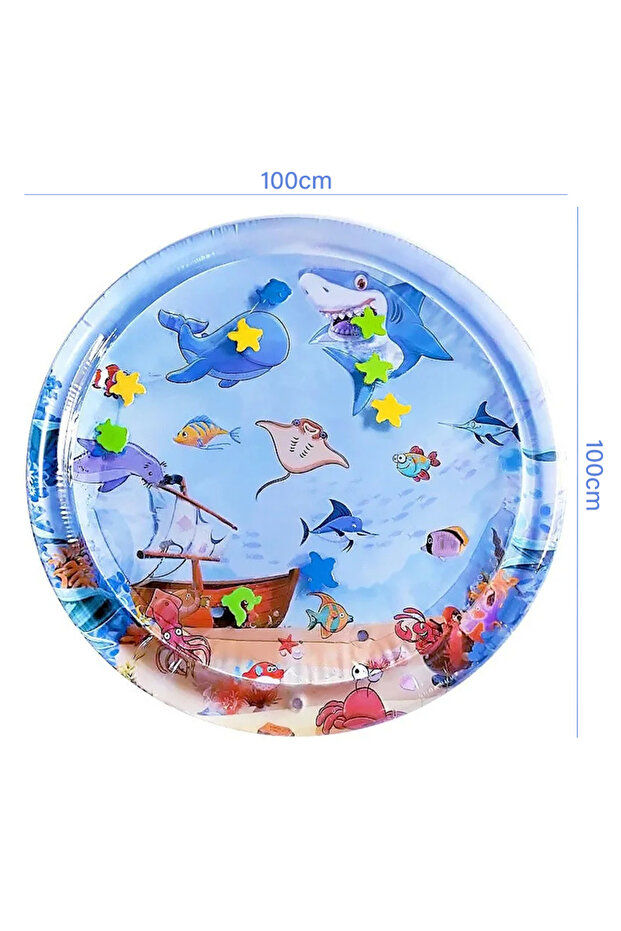 Size-100x100cm Summer Cooling Pet Water Bed Cushion Water Sensory Inflatable Play Mat Pet Cleaning C