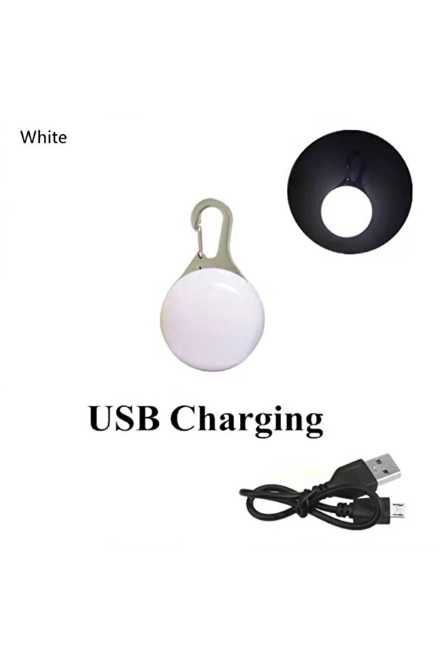 White Led Dogs Collars Pendant Rechargeable Pet Usb Luminous Collar Pendant Puppy Flash Light Leash