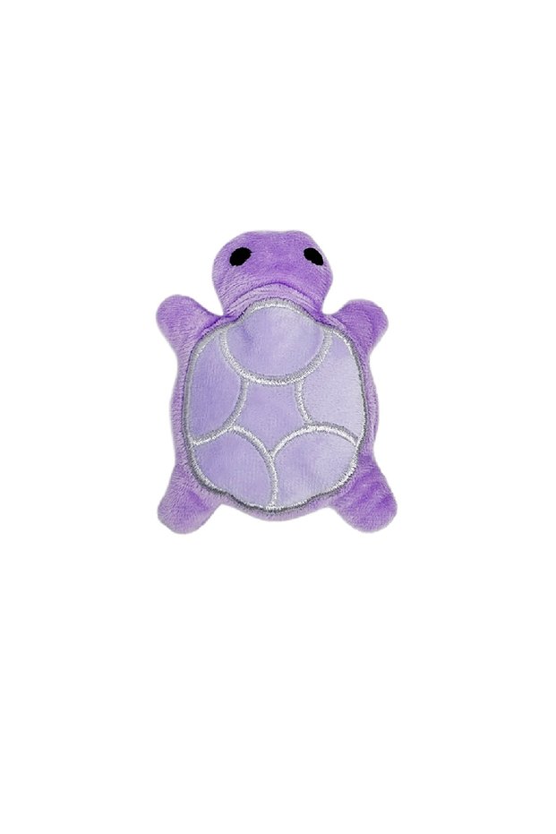 PURPLE Mini Cute Turtle Dog Plush Toy, Squeaking Dog Teething Sound Toy, Soft and Safe, Good for Den