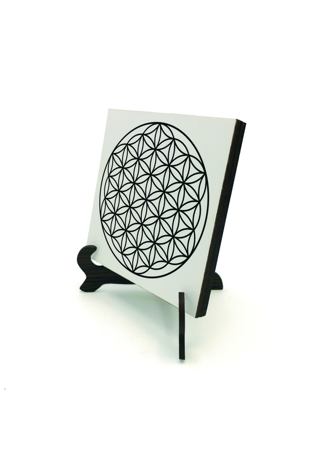 طاولة مكتبية من خشب MDF مطبوعة بنمط زهرة الحياة مقاس 10x10 KD-109