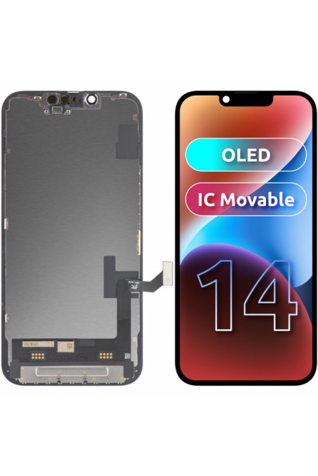 Touchscreen Display for Apple iPhone 14, with Frame, OLED IC Movable Version, Black