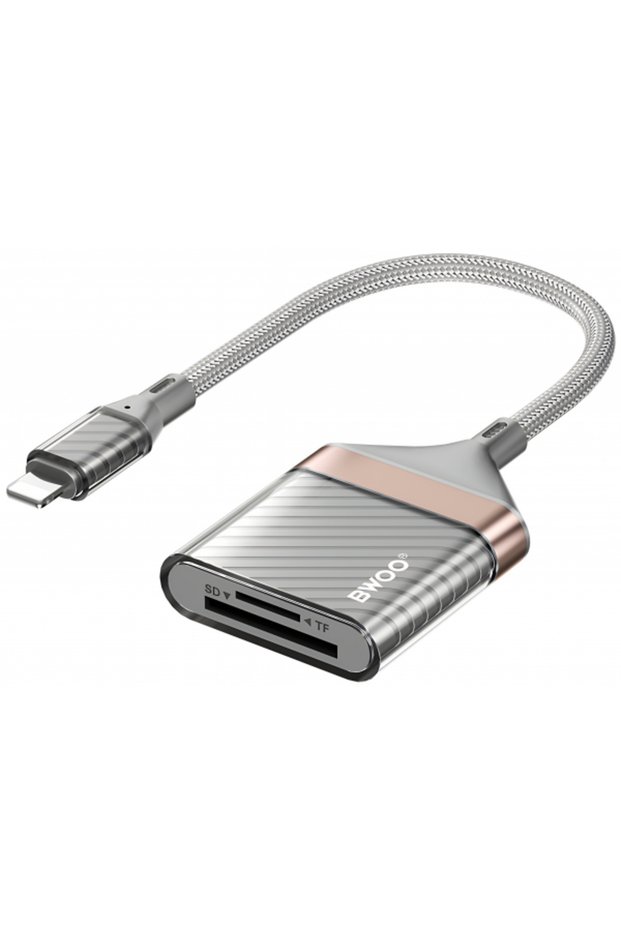 Lightning Card Reader BZ63, SD - microSD, Gray