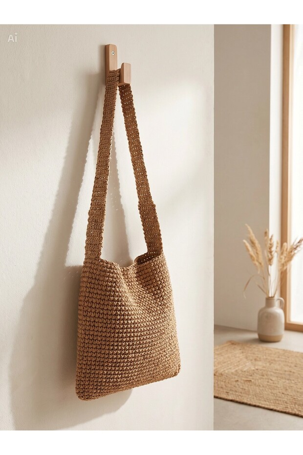 Hand Knitted Bohemian Shoulder Bag - Stylish and Functional Design