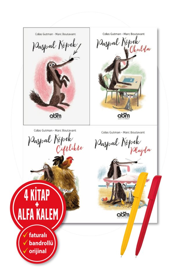 Alfa Kalem+</DNTCTMS> ( Colas Gutman) Dog Poop in School+Dog Poop on the Beach+Dog Poop on the Farm 4 Books