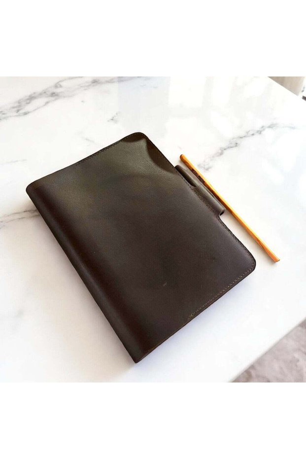 Premium Brown Leather Diary – 22x16 cm, Handcrafted Journal with Premium Writing Paper and Wooden Pencil, Luxury Gift-Ready Cover, Corporate & Personal Gifting