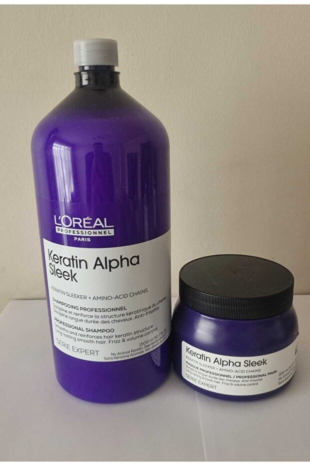 Loreal Professionnel Serie Expert Keratin Alpha Sleek Shampoo 1500 ml + Mask 500ml