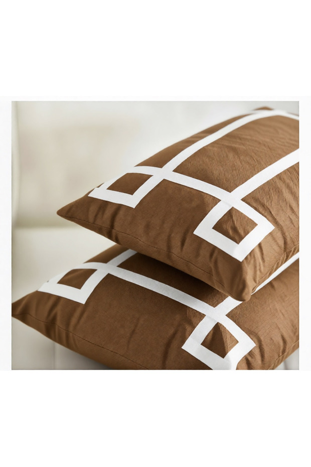 Decorative Navy Blue White Pillow Case
