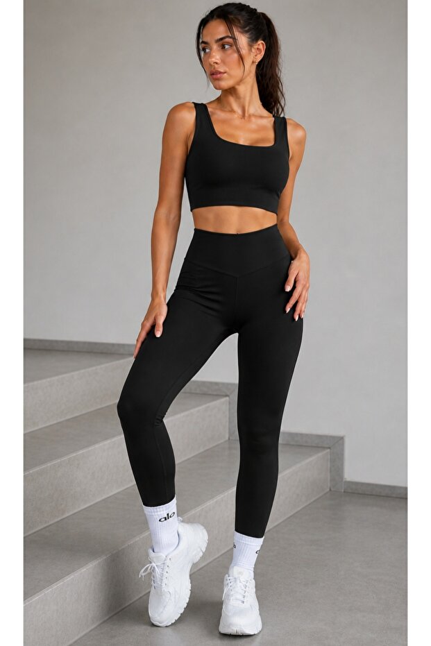 Recovery High-Waisted Sports Leggings & Crop Set, 2-Piece Set