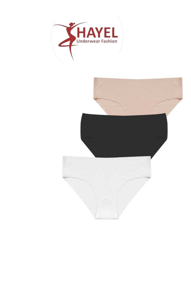Pack of 3 Black and White Women's Panties Extra High Waist Laser Cut Flexible Non-Marking