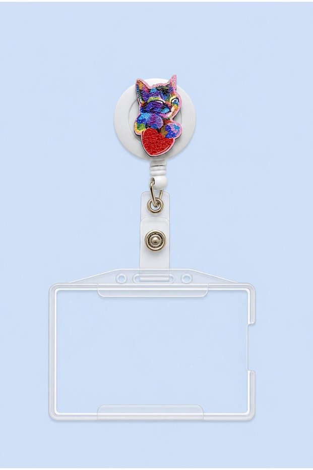 Cat Heart Patterned Yoyo Collar Bib