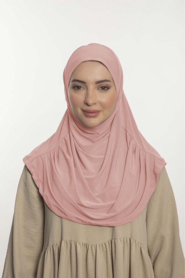 Practical Hijab Sandy Shawl - Ready-To-Wear Turban Hijab Scarf Prayer Cover - Pink