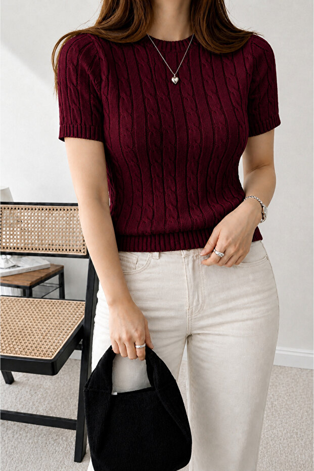 Women's Basic Short Sleeve Summer Knitwear Blouse T-Shirt