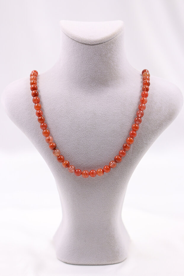 Yemen Agate Stone Necklace Natural Stone Strand 6-7 mm