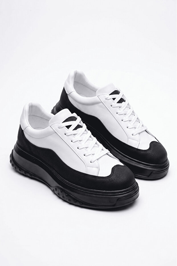 Zrj507 Premium Comfort Lace-Up Men's Casual Sneaker White Black