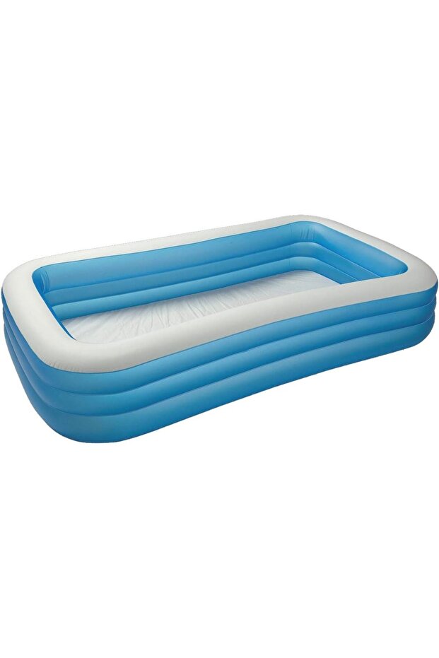 Family Inflatable Swimming Pool – 120" × 72" × 22" | Blue & White