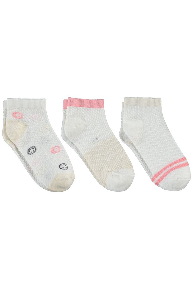 Civil Girl's Smile Lacoste 3-Piece Girls' Booties Socks | Printed | School Nursery and Daily Use