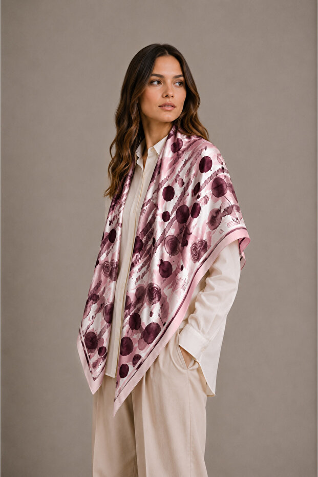 شال مطبوع رقميًا بنمط تجريدي فاخر – تصميم عصري ناعم الملمس