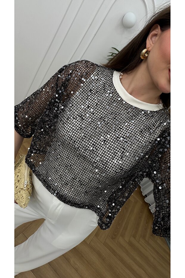 Sequin Lined Blouse - 2