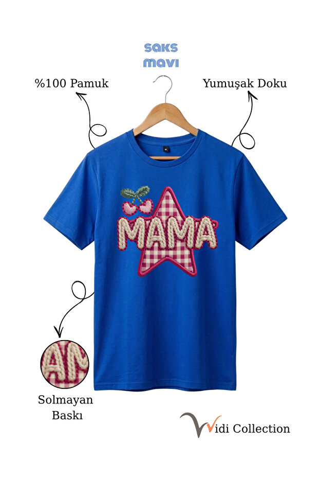 Coquette Style Mama Written 100% Cotton Regular Fit T-Shirt
