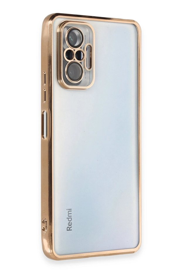 Ilkeshop New Redmi Note 10 Pro Case with Lens Silicone (182708) - Gold