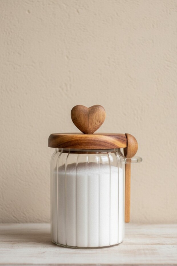 Akasia Love Jar with Spoon / Spice Container (570ml)