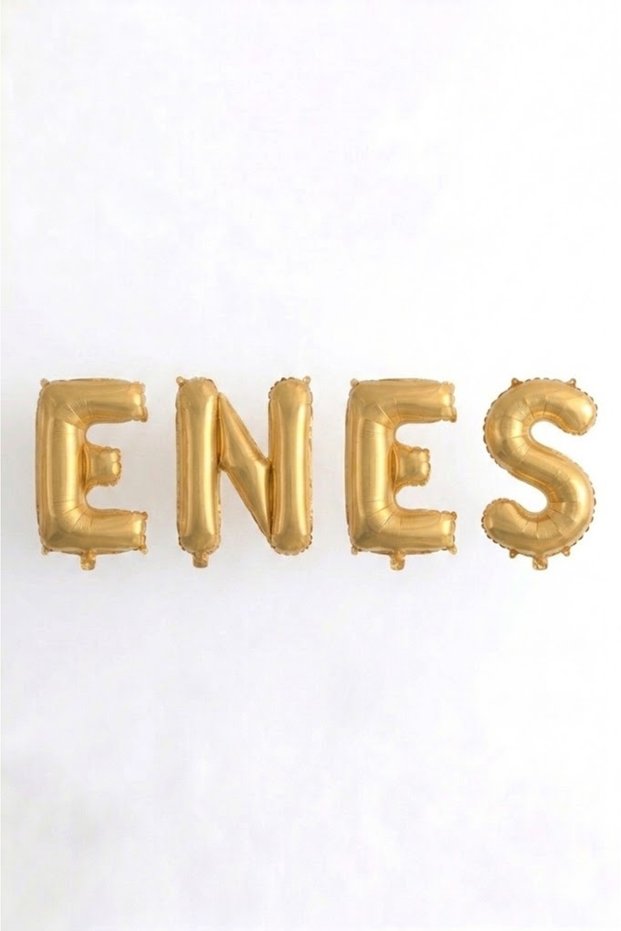 Foil Balloon with the Name Enes Written on It