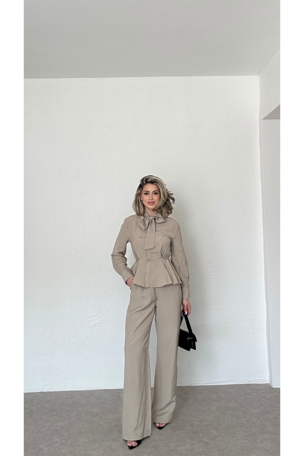 Flounced Shirt and Pants Set