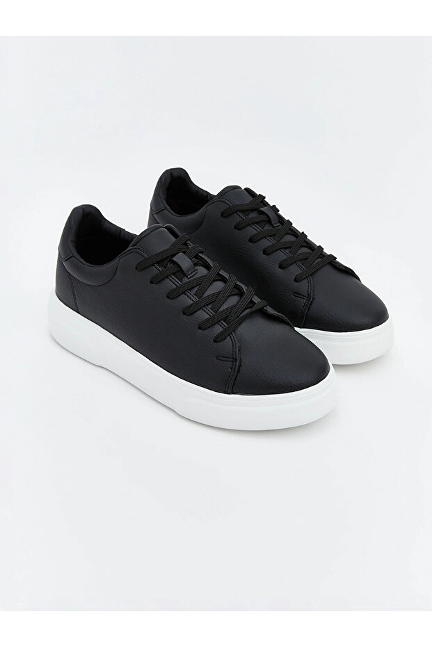 Lcw Steps Men's Black Lace-Up Sneakers
