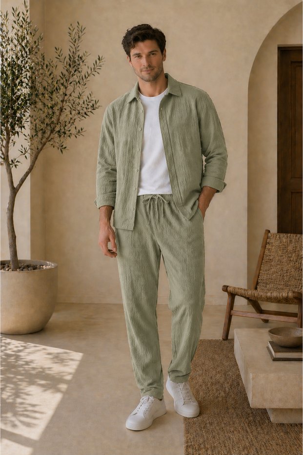 Men's Tube Top and Pants Set in Tube Fabric