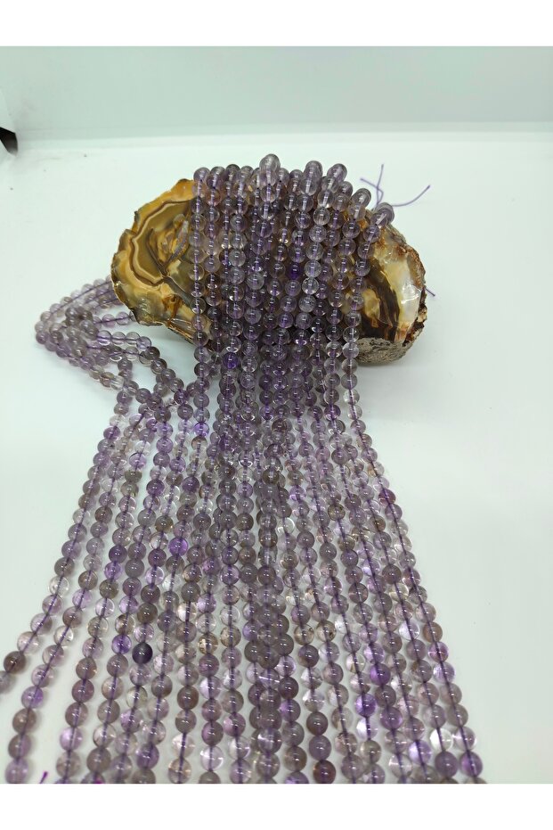 Ametrine Natural Gemstone String Aaa Quality | Brazilian Natural Stone | Stylish Stone Certified Diz 8 mm Suitable for Jewelry Design