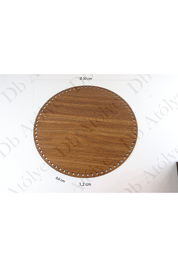 Ø30 Rattan Weave Base Walnut Color - Bamboo Basket Base - Wooden Basket Base
