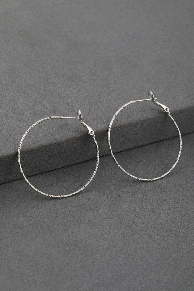 316 L Stainless Steel - Anti-Allergic - Non-Tarnish - Silver Hoop Vip Design Earrings
