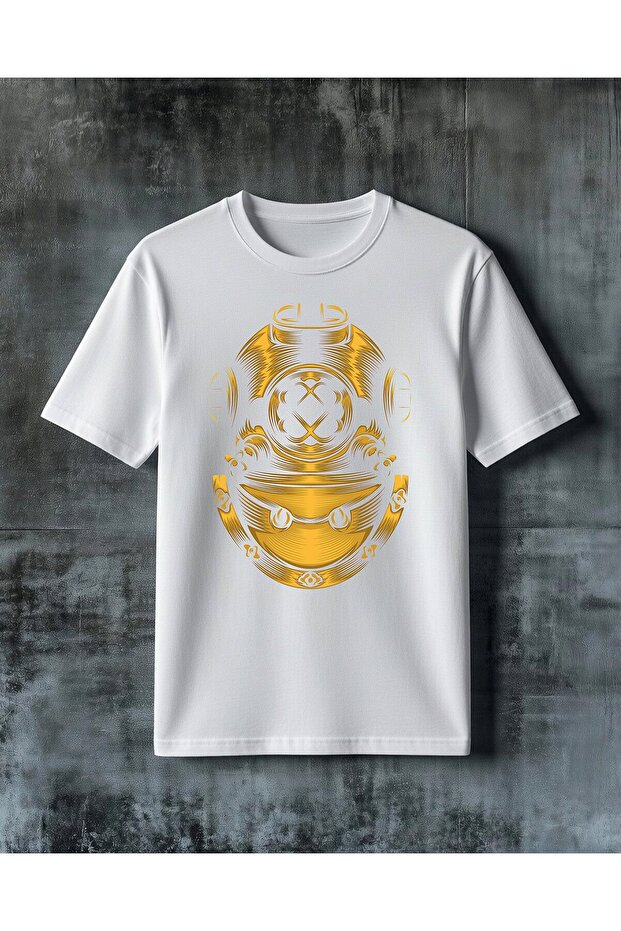 Gold Ornamental Printed Oversized T-Shirt