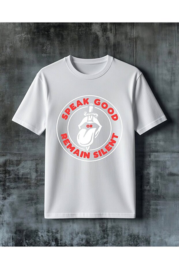 Speak Good Remain Silent Printed Oversize T-Shirt