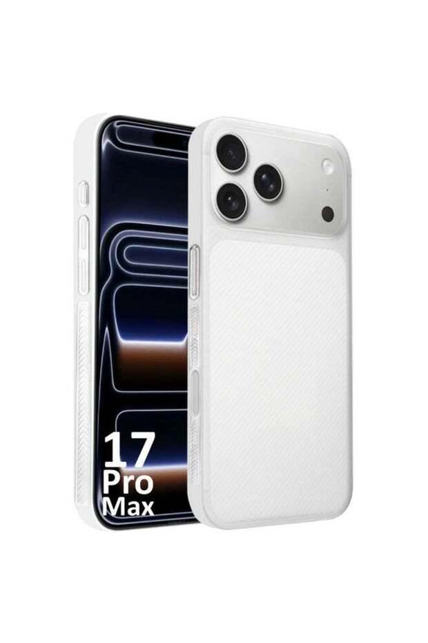 Case Cover for iPhone 17 Pro Max, Air Skin Line Design Back Cover, Sturdy Durable Ultra-Thin Case, Drop Protection Cover Clear - White