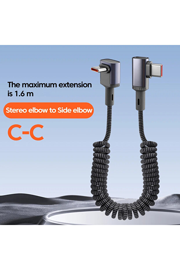 كابل بيانات من النوع C إلى النوع C B بقوة 100 واط، كابل USB مرن للشحن السريع الفائق، كابل شحن مزدوج من النوع C للهواتف المحمولة