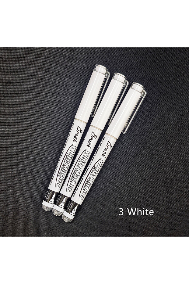 3pcs White 3/10 Pcs White Paint Pens Soft Tip Acrylic Paint Marker Set Direct Liquid Ink for Glass C