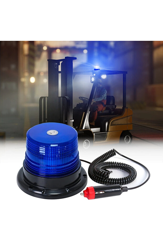 Blue LED Strobe Warning Light Emergency Beacon for Car Truck Roof Top Magnetic Base Security Auto 12