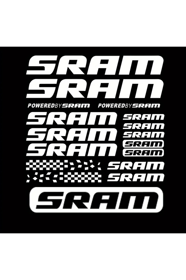 WHITE SRAM 2D Flat Vinyl Stickers Waterproof Scratch-Resistant PVC Holographic Rainbow Decals for Mo