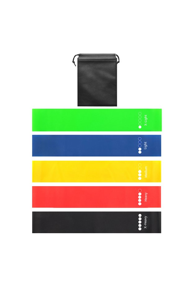 CGLLQ-BD 5-Level Resistance Bands Set for Yoga Pilates Home Gym Exercise Fitness Sport Elastic Band