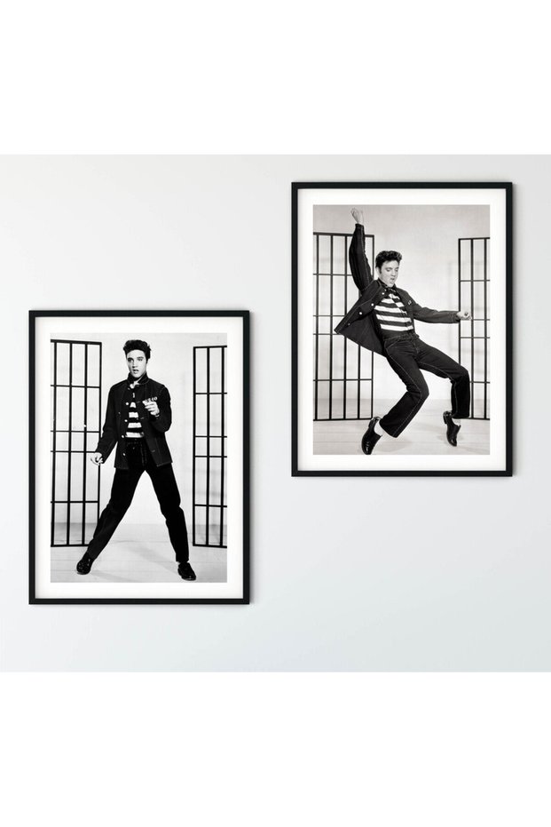 Set of 2, Elvis Presley Jailhouse Rock Poster with Frame 50x40cm
