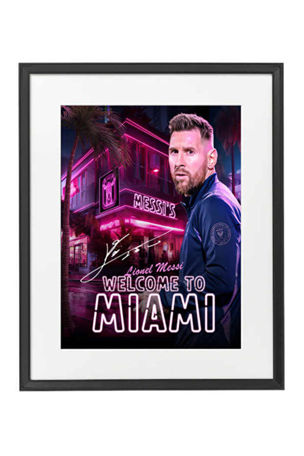 Lionel Messi Inter Miami CF Poster with Frame 50x40cm