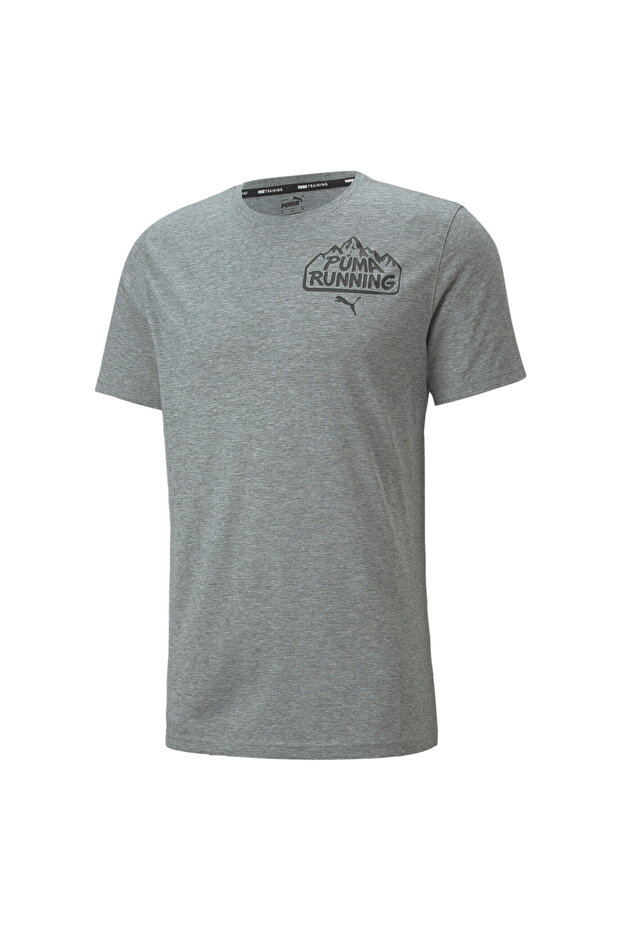 Men Run Graphic Short Sleeve Training Tee - Gray