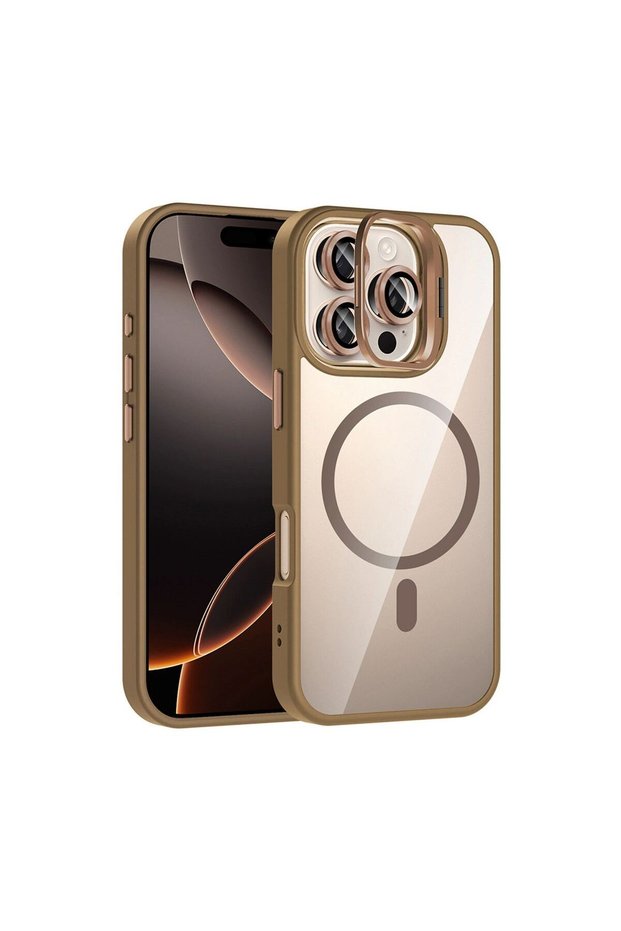 Joko Apple iPhone 16 Pro Max Remim Lens Cover with Magsafe Stand - Brown