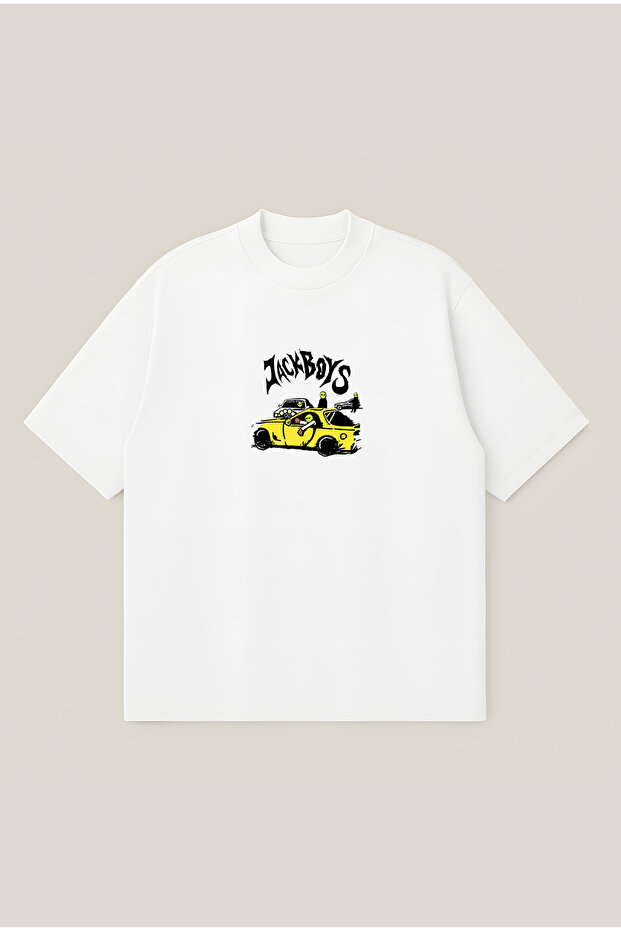 Jackboys Oversize Boxy Cut Unisex 100% Cotton Printed Tshirt | Streetwear