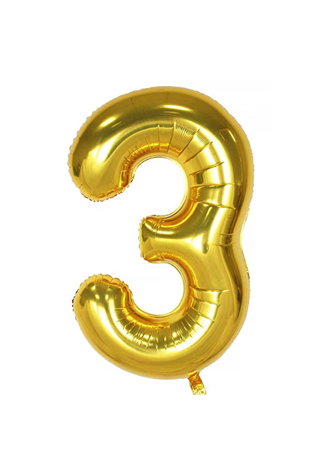 40" Gold -3- Age Number Foil Balloon 100 cm