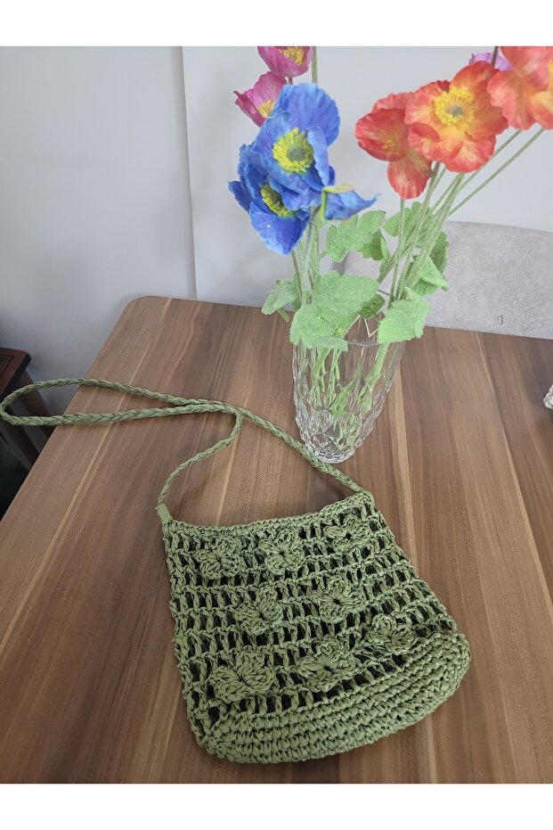Raffia Flower Model Bag - 4
