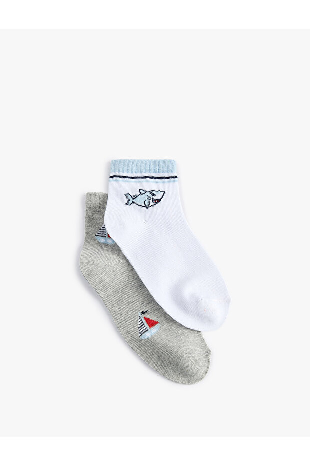 Printed Cotton 2-Piece Sock Set
