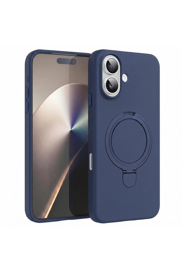 Case Compatible with Apple iPhone 16 Aura Stand Magsafe Navy Blue