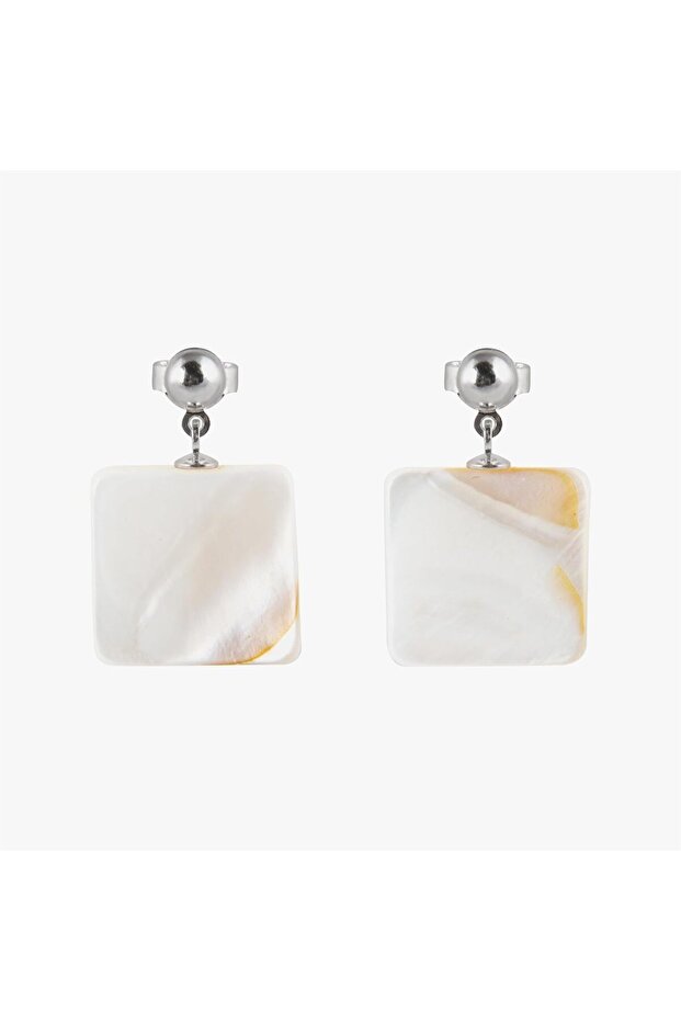 Athens Women's Earrings, 925 Sterling Silver, Beaded Earrings, with Shell, Handmade Adjustable Jewelry